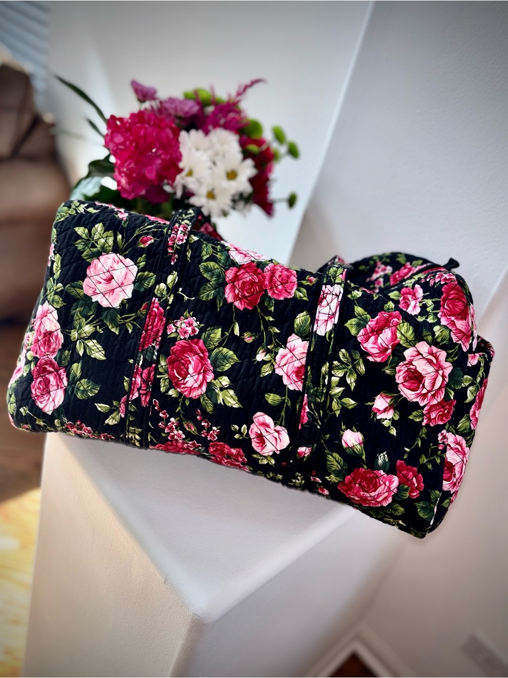 Traveland Quilted Floral Weekender Duffle Bag Cottagecore Coquette Travel